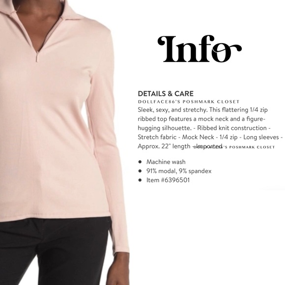 T by Tahari Pale Pink Ribbed Mick Neck Pullover Top - Picture 3 of 13